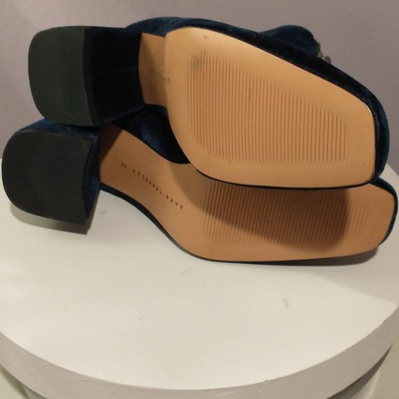 Brand New ZARA soft dark navy blue ankle boot size 5 -5.5 - Picture 6 of 11